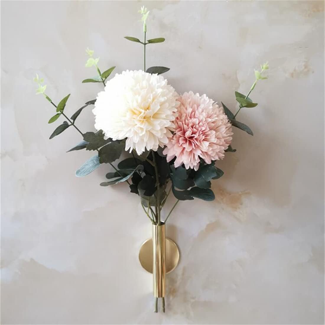 Faux Flowers / Round Gold / Set of 2