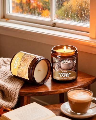 AOOVOO Fall Candles Set - 6 Pack Candles for Home Scented, 42 oz Natural Soy Wax 300 Hour Long Lasting, Fall Fragrance