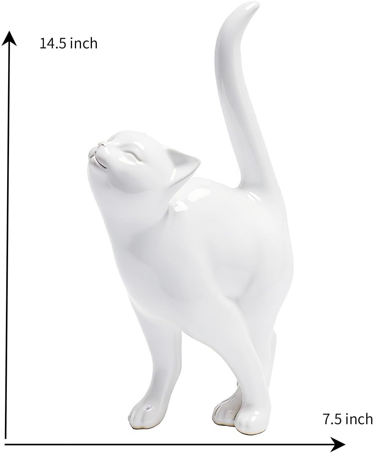 Cat Statue Home Decor Cat-Figurine / Single Cat / 7.5 x 4 x 14.5