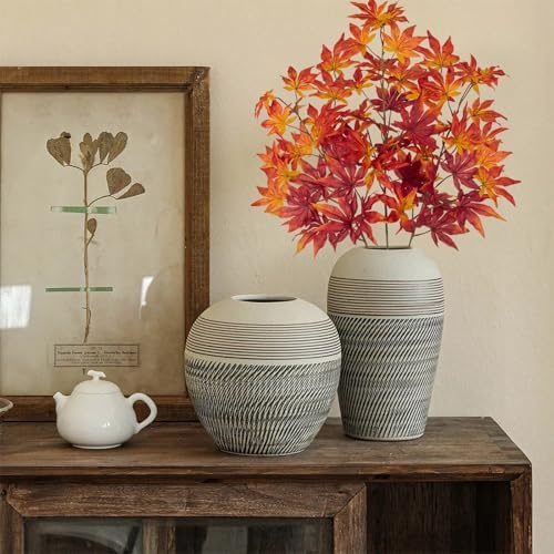 DILATATA 30 inch Artificial Maple Leaves Fake Maple Leaf Faux Fall Stem for Vase Fall Branchesfor Home Floral Arrangement Autumn Festival Thanksgiving Fall Decor