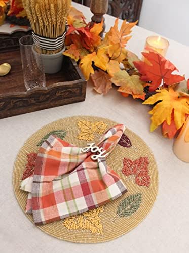 COTTON CRAFT Harvest Plaid Cloth Napkin - 12 Pack 100% Cotton Dinner Napkin