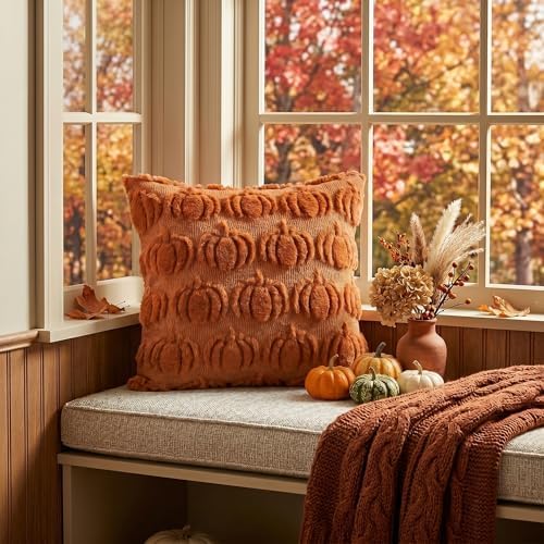AVOIN colorlife Caramel Fall Pumpkin Throw Pillow Covers 18x18 Inch