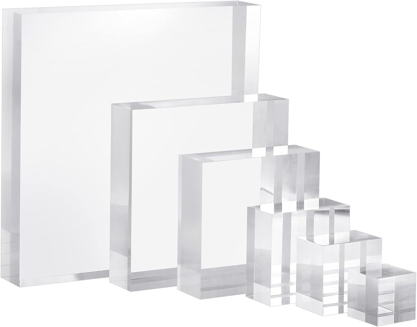CiaoHER 2in Thickness Solid Acrylic Cube Display Block, 2" x 12" x 12" | Clear Polished, Pedestal Stand Riser, Solid
