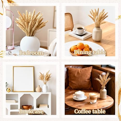 MAQIHAN 100 Stems Dried Wheat Stalks - Natural Wheat Straw Decor for Vases