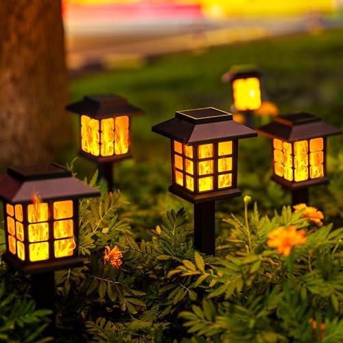 GIGALUMI Solar Lights Outdoor Waterproof 16 Pack, LED Garden Decor