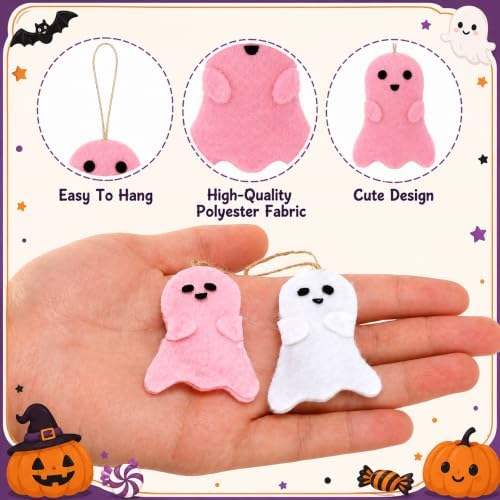 24 Pcs Halloween Ghost Hanging Ornaments Small Tree Decoration