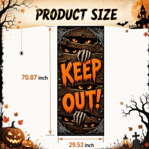 Halloween Door Decorations - Halloween Keep Out Door Cover