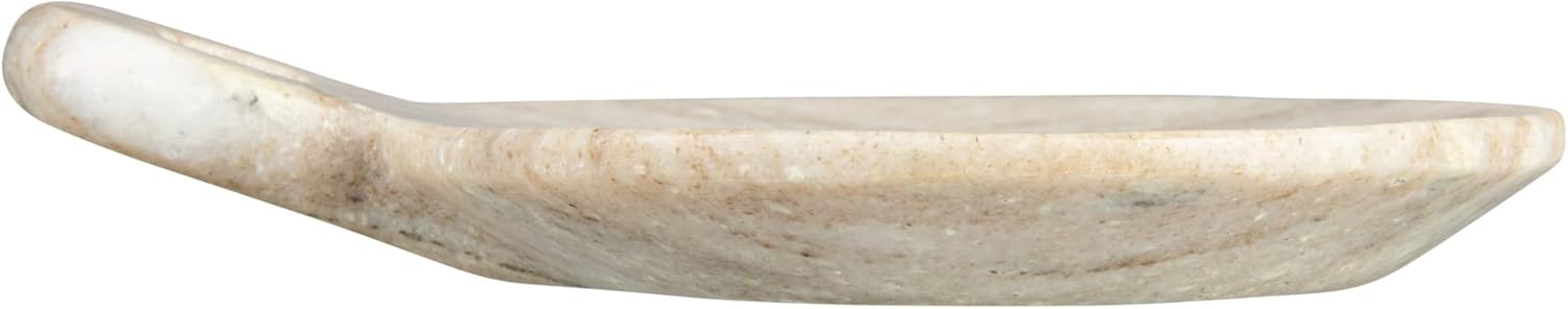 Hand-Carved Marble Dish / Beige / 5 x 4