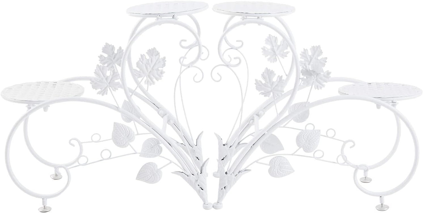 unho Plant Stand Heart Shaped: Set of 2 Metal Flower Racks outdoor | Potted Iron Planter Display Shelves Holder for