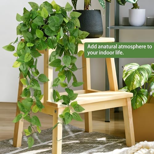 Waipfaru Fake Hanging Plants, 2Pcs Artificial Potted Plant Pothos
