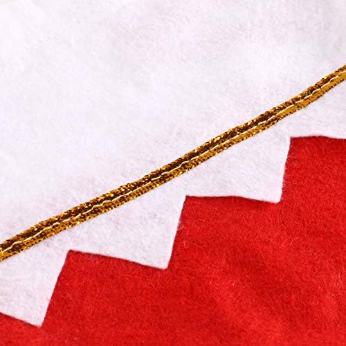 CCINEE 12pcs Felt Christmas Stockings for Christmas Fireplace Hanging Stocking Red Non-Woven Fabric with Golden Trim