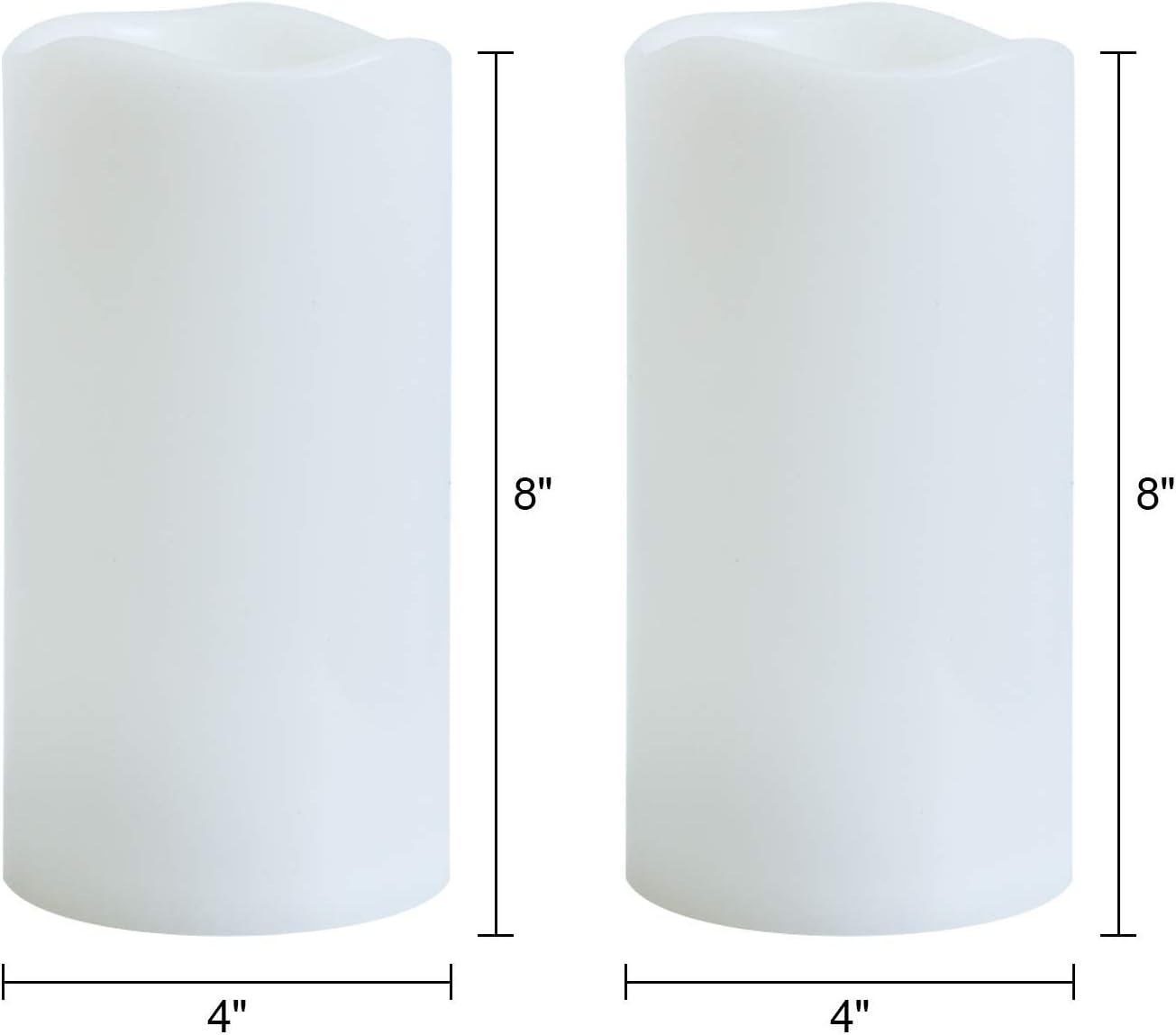GenSwin Waterproof Outdoor Flameless Candles with Remote Timer, Battery Operated Large Flickering LED Pillar Candles