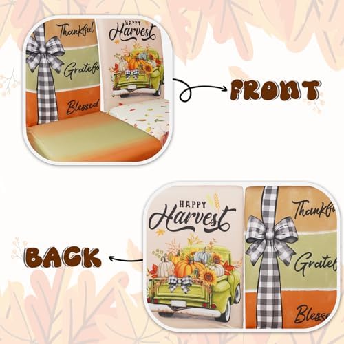 Thanksgiving Chair Covers Set of 4 Fall Dining Chair Covers for Party Kitchen Removable Seat Cover for Chairs Thanksgiving Decorations Indoor