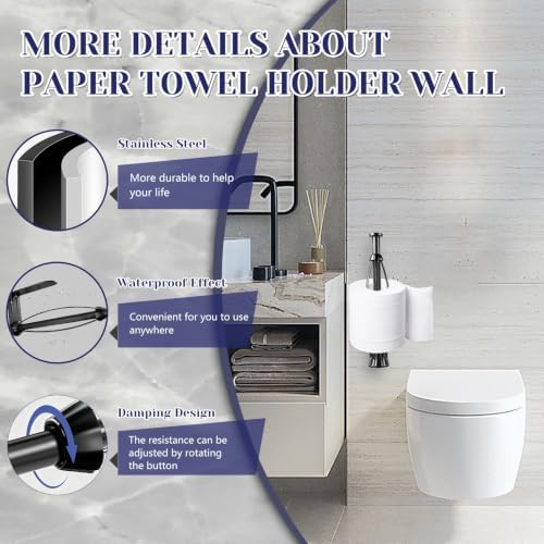Paper Towel Holder, Paper Towel Holder Under Cabinet with Ratchet Mechanism