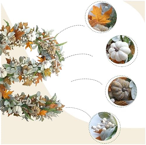 Fall Wreath Pumpkin Garland Thanksgiving Autumn Neutral Garlands Decoration