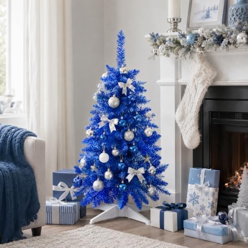 3FT Blue Artificial Small Christmas Tree Mini Tabletop Decor