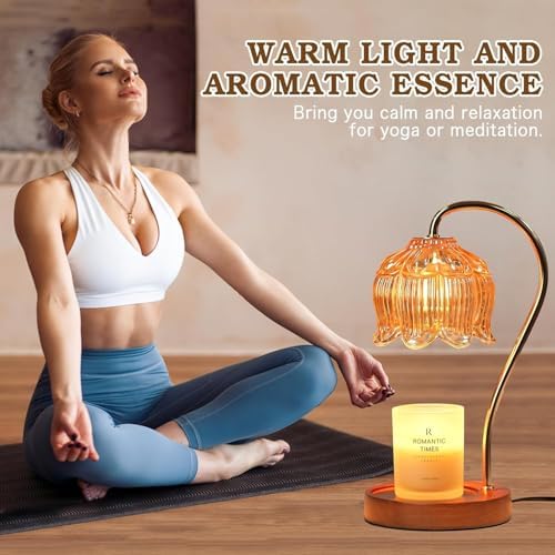 Funistree Flower Candle Warmer Lamp with Timer, Dimmable Candle Lamp Warmer, Christmas Birthday Gifts for Women Mom