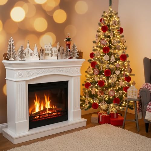 Colingmill 32'' Christmas Tabletop Wooden Decor Church Tree and House Signs