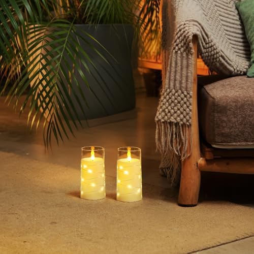 Homemory 3"x6" Flameless Candles, Flickering LED Pillar Candles with Remote