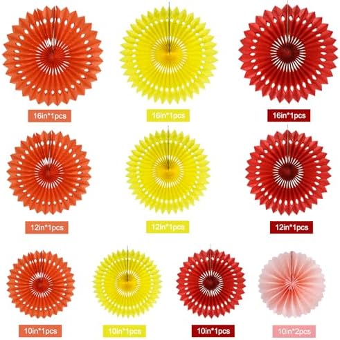 BEISHIDA Honeycomb Round Paper Fans Fall Orange Hanging Party Decoration