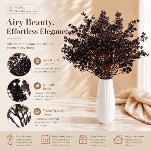 Mandy's 6 Bundles Artificial Black Baby’s Breath Flowers