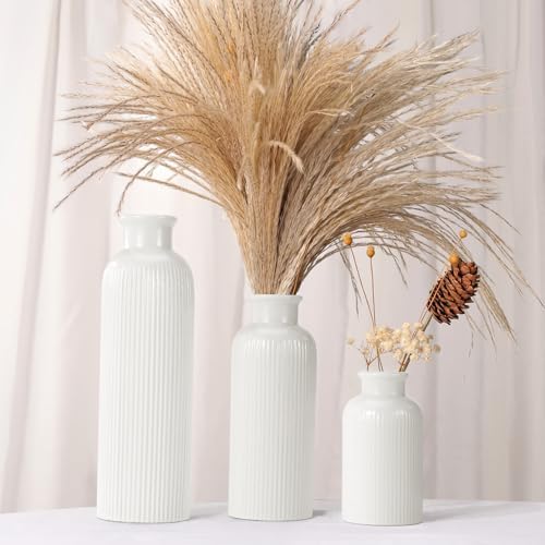 Small Ceramic Vase / White / Set of 3