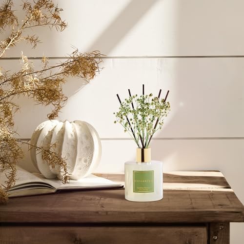 Cocorrína Reed Diffuser - Bamboo Stream Scented Diffuser with 8 Sticks Home Fragrance Reed Diffuser for Bathroom Shelf