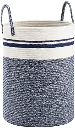 Woven Rope Laundry Hamper Basket by YOUDENOVA, 58L Tall Luandry Basket, Baby Nursery Hamper for Blanket Storage in