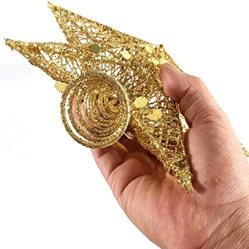 BinaryABC Iron Christmas Tree Star Topper,20cm Glittering Tree Topper