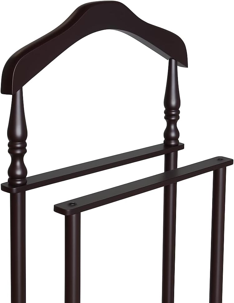 Proman Products Sakura Twin Valet with Wooden Hanger, Trouser Bar & Tie Bar, Walnut