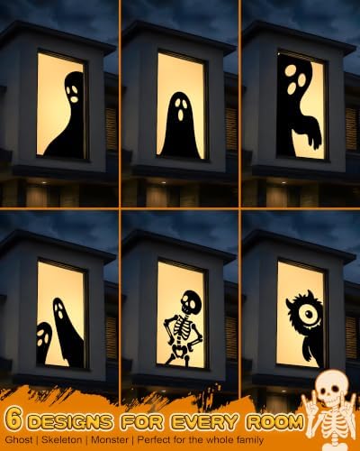 Halloween Window Decorations Skeleton Window Silhouettes 3 Pack