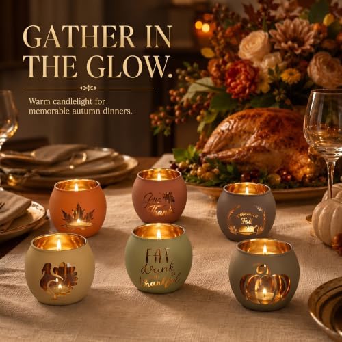 Thanksgiving Votive Candle Holders Set of 6