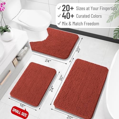 OLANLY Bathroom Runner Rugs 45x27, Extra Soft Absorbent Chenille Bath Rugs