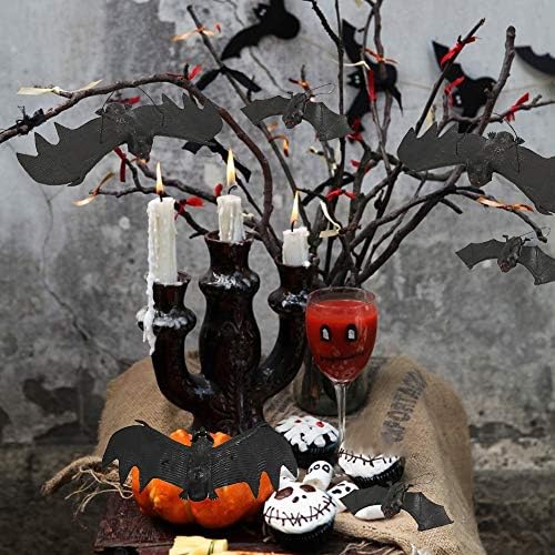 BigOtters 12PCS Halloween Hanging Fake Bats, Halloween Decorations