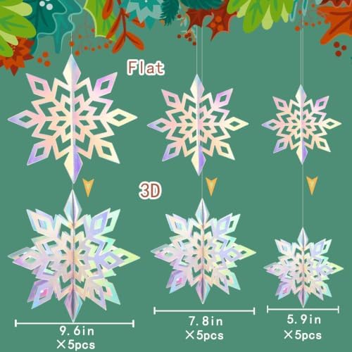 Christmas Hanging Snowflakes for Winter Wonderland Frozen Party Decorations
