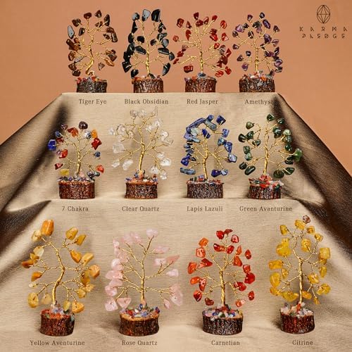 Crystal Tree Set of 12 Unique Birthday Gifts for Women, Sister, Mom, Home Office Decor, Shelf Desk Decoration for