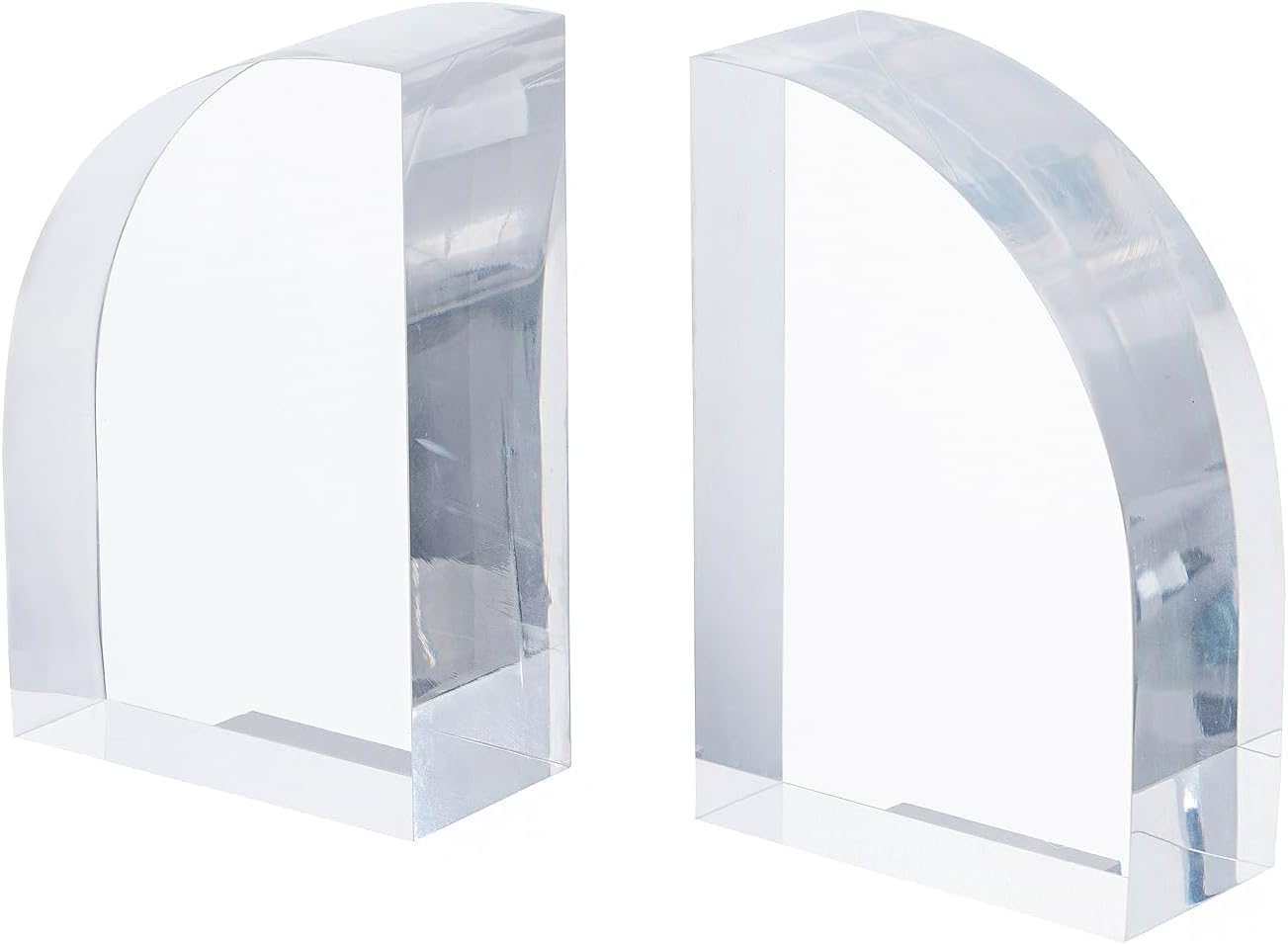 Modern Acrylic Bookends / Clear / 6 x 4 x 2