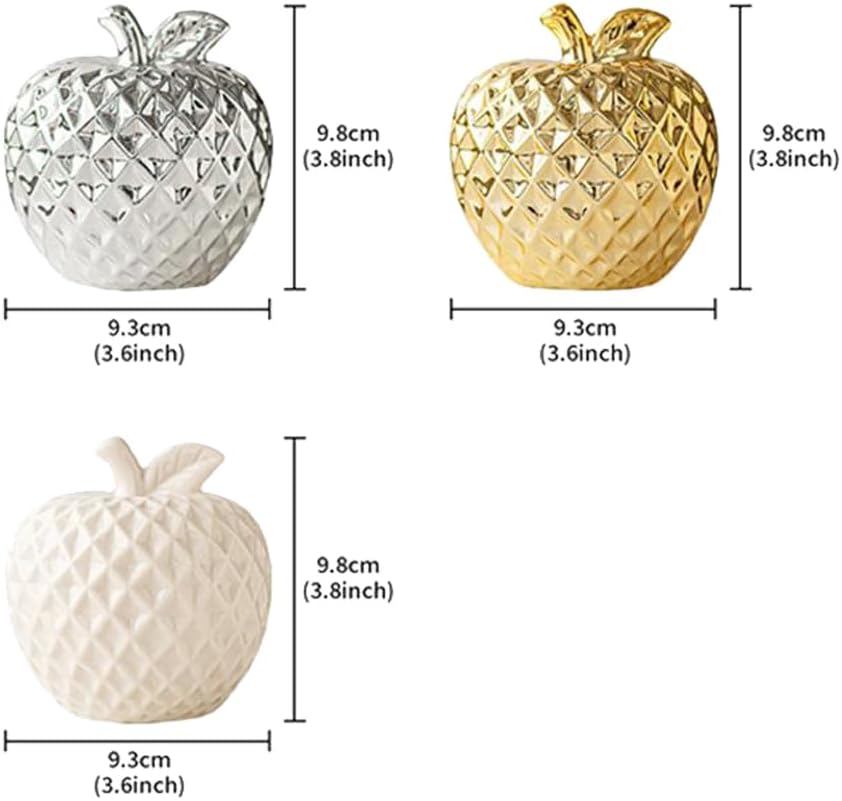Ceramic Fruit Ornament Artificial Fruit Statue Decorative Fruit Figurine Portable Table / Silver
