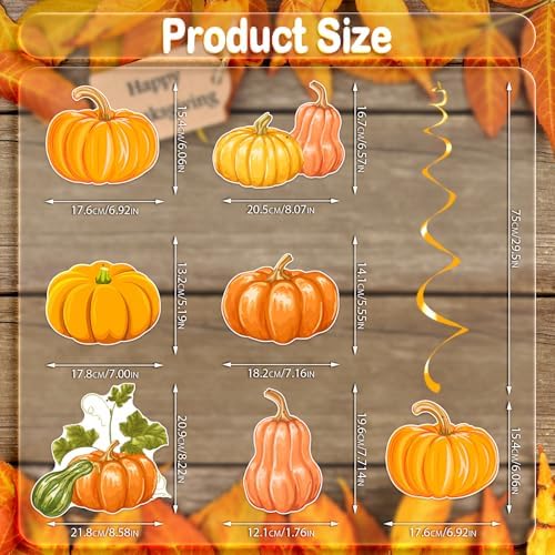 Fall Pumpkin Hanging Swirls, 30 Pcs