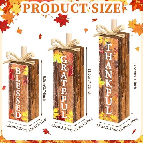 Redbaker 3 Pcs Fall Decorations for Home, Thanksgiving Maple Leaf Decor