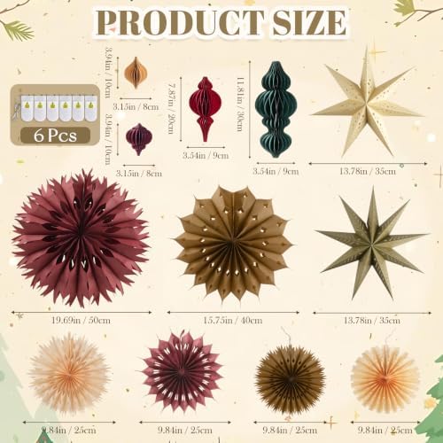 Christmas Honeycomb Snowflake Fans Hanging Ornamnets Set