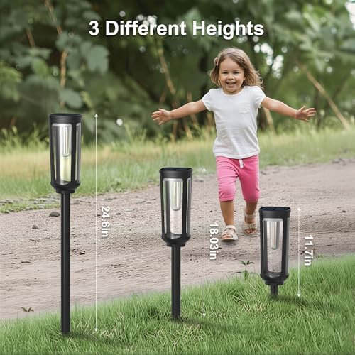 JEJOT Solar Pathway Lights Outdoor Waterproof, 4 Pack Solar Walkway Lights