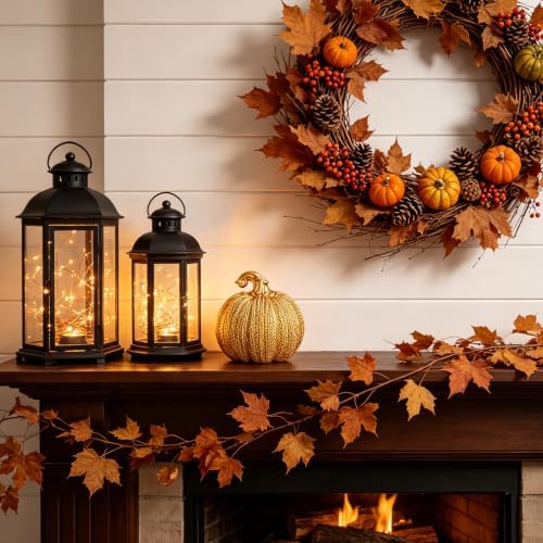 4.7" Resin Gold Pumpkin Decor, Fall Halloween Decorative Pumpkins