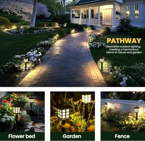 GIGALUMI Solar Lights Outdoor Waterproof 10 Pack, LED Garden Decor