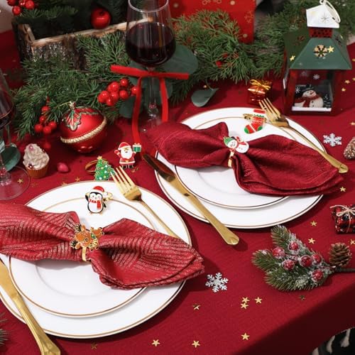 WILLBOND 12 Pieces Gingerbread Napkin Rings, Gold Xmas