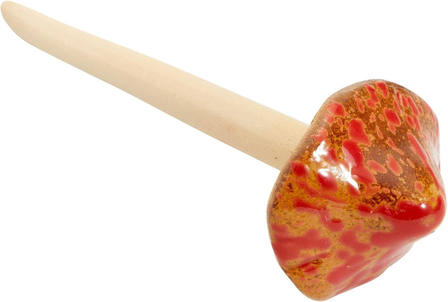 Ceramic Outdoor Mushrooms Plant Stakes / Brown / 5 Inch / Set of 4