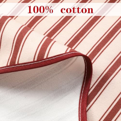 Soaoo 48" Dark Red Striped Christmas Tree Skirt, Primitive Xmas Tree Skirt