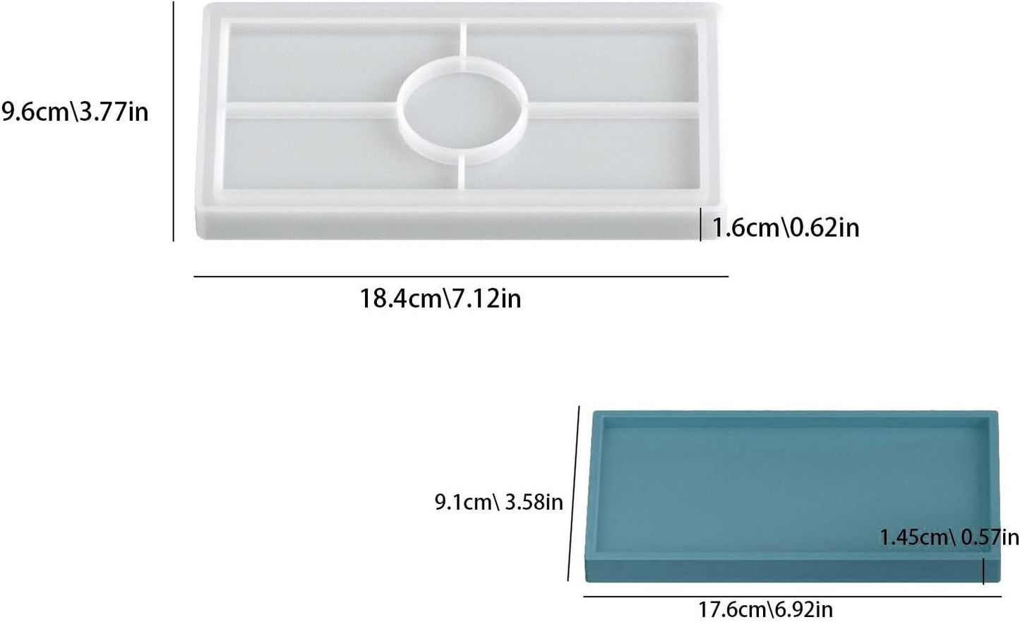Rectangle Resin Tray Molds / Set of 3
