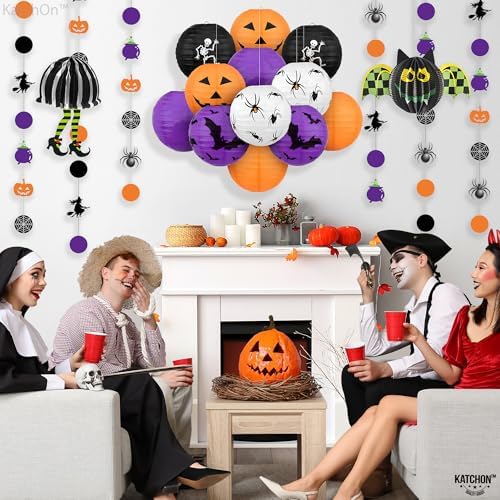 KatchOn Halloween Hanging Paper Lanterns Set, Pack of 15
