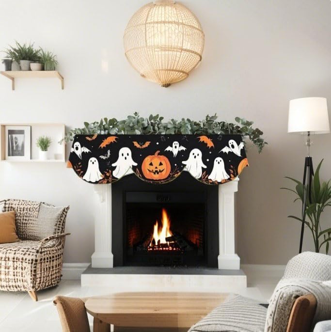 Halloween Fireplace Mantel Scarf Runner Cover Holiday Party Home Decoration